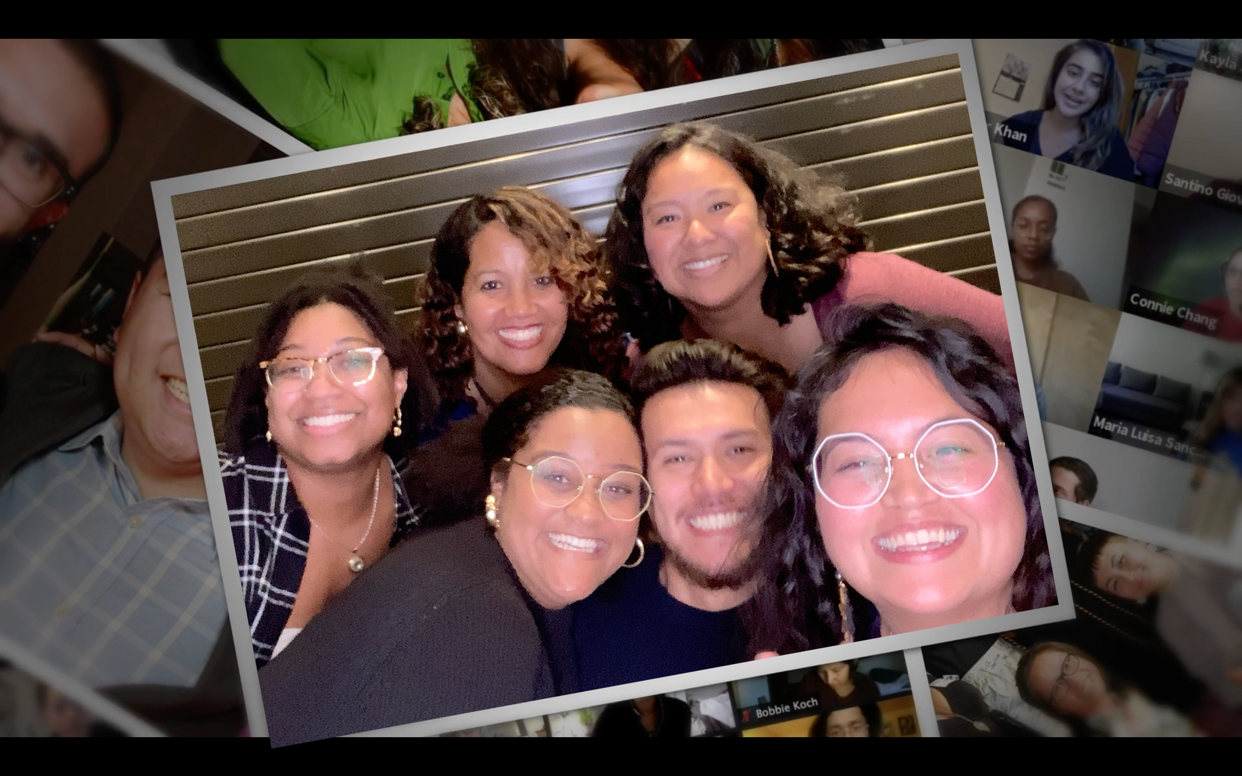 Collage of students and staff at a GSEE event